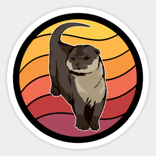 Sea Otter Retro Sunset Otter Sticker